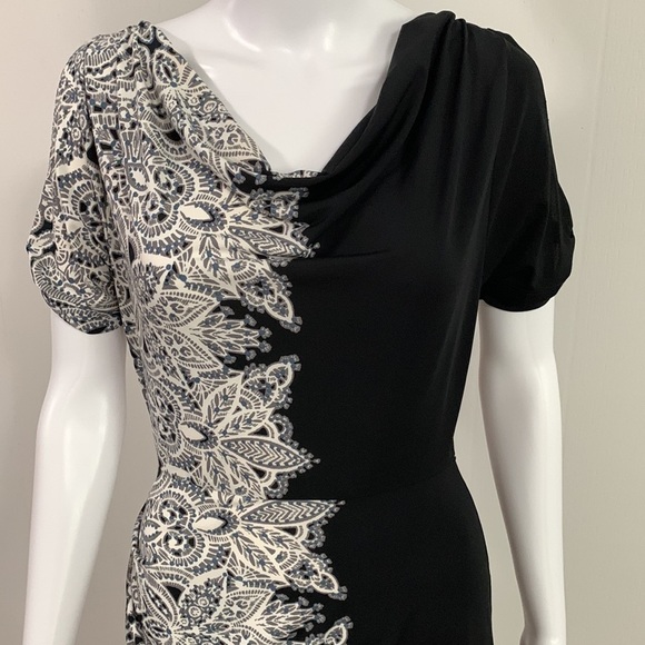 BCBGMaxazris Dress, cold shoulder Roushed (Rouched?) on side, slouch neckline - Picture 2 of 8